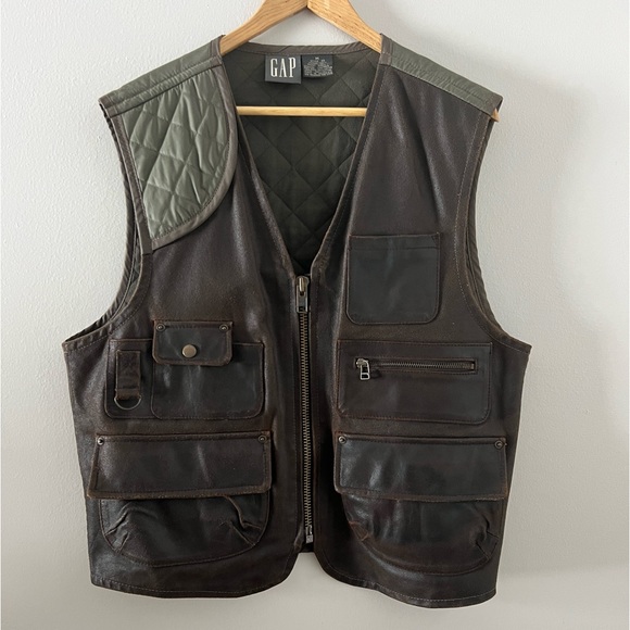 GAP Other - Vintage Men’s GAP Leather vest (circa 1990’s) in mint condition.